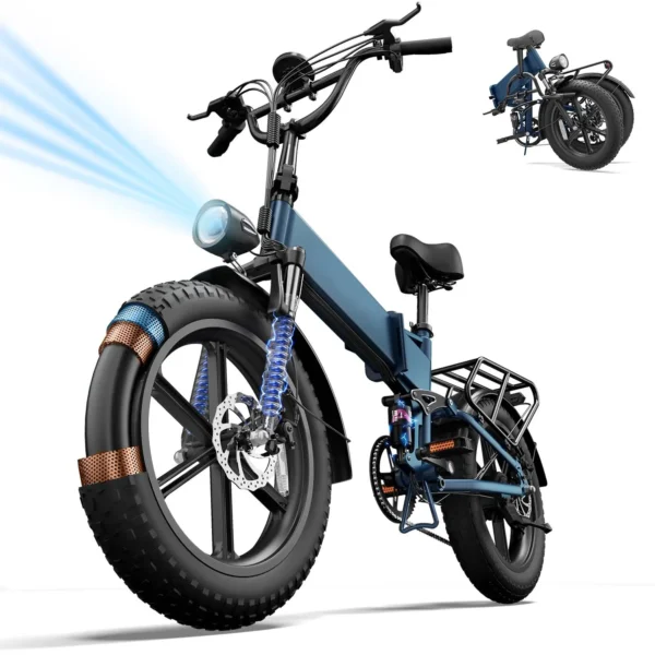Urlife T5 Electric Bike 1500W E-Bike 48V 13Ah Battery 28MPH 100Mile Range 20X4" Fat Tire Free Shipping Foldable and portable