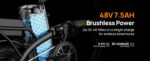 URLIFE 14 Inch Folding E-Bike 48V 7.5Ah 500W Power Removable & Fast Charge 40 Miles Hydraulic Front Suspension Dual Disc Brakes - Image 11