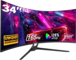 Gawfolk 34 Inch Ultrawide Curved Gaming Monitor, 1500R Curvature 165hz UWQHD, Curved Computer Screen with FreeSync, - Image 8