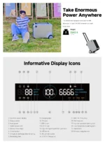 OMMO 2048Wh Outdoor Solar Generator Supply 2400W Pure Sine Wave 20ms UPS Portable Power Stations With Solar Panels - Image 9