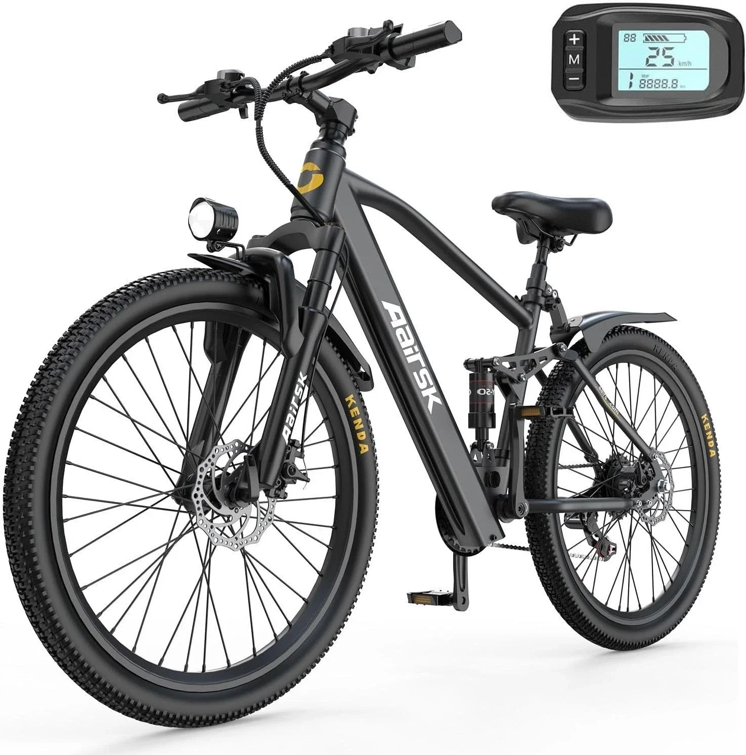 S29adf14829074b398a4fcee75261c8d7Z.webp Aairsk GT900 Ebike 250W Motor 36V13AH Battery Electric Bicycle Mountain 26''Off-road Full Suspension Adult Electric Bike - Image 1