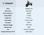 Dual 1000W Black Electric Scooter 50km/h High Speed 70KM Long Range 10" Off-Road Tire Foldable E-Mountain Scooter 48V 18.2AH APP - Image 8