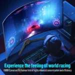 Gawfolk 34 Inch Ultrawide Curved Gaming Monitor, 1500R Curvature 165hz UWQHD, Curved Computer Screen with FreeSync, - Image 2