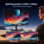 KTC 27 Inch Monitor 1440P, QHD 2K@100Hz IPS PC Monitor, Ultra Thin Bazels, Anti-Blue Light, HDR10, 116% sRGB, 95% DCI-P3, 300 Ni - Image 2