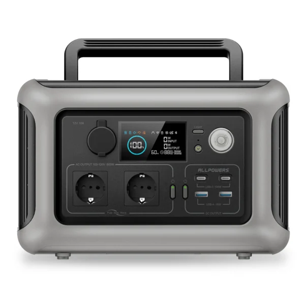 ALLPOWERS Portable Power Station R600, 299Wh LiFeP04 Battery with 2x 600W (1200W Surge) AC Outlets for Outdoor Camping RV Home