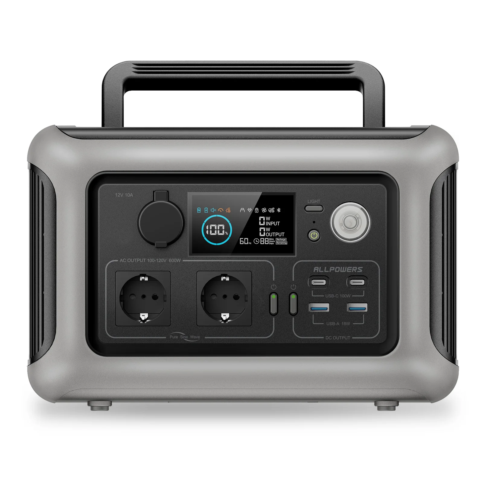 S55872fc92c82452194bb8e9d8e23db10S.webp ALLPOWERS Portable Power Station R600, 299Wh LiFeP04 Battery with 2x 600W (1200W Surge) AC Outlets for Outdoor Camping RV Home - Image 1