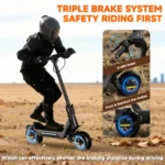 Dual 1000W Black Electric Scooter 50km/h High Speed 70KM Long Range 10" Off-Road Tire Foldable E-Mountain Scooter 48V 18.2AH APP - Image 2