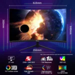 Tiansu monitor 27 inch 144Hz 2 K computer gaming monitor 27 ''monitors for PC 165Hz curved white Full HD 1 Ms monitor - Image 3