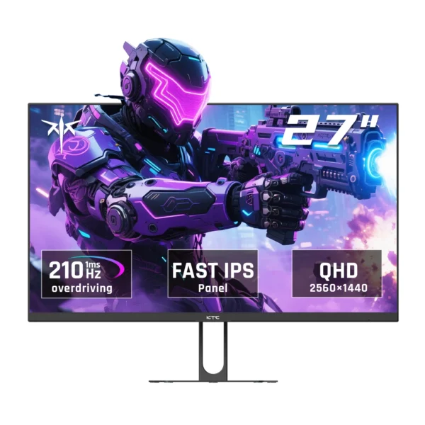 KTC Gaming Monitor 27 Inch | 2K@210Hz (Overlocking) | Built-in Speakers | Fast IPS Panel | 1ms Response Time (MPRT) | 450 cd/㎡ B