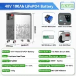 LiFePO4 48V 600Ah 300Ah Battery Pack 6500+ Cycles Bluetooth RS485 CAN BMS 51.2V 100Ah Solar Energy Storage Lithium AKKU EU STOCK - Image 8