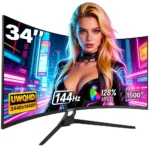 Gawfolk 34 Inch Ultrawide Curved Gaming Monitor, 1500R Curvature 165hz UWQHD, Curved Computer Screen with FreeSync, - Image 7