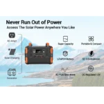 Portable generator solar system with UPS AC 1200 watts portable solar power station outdoor camping emergency power supply - Image 11