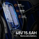 URLIFE T2 Adult 20-inch E-bike All-Terrain Fat Tire E-Mountain Bike 250W 48V 15.6Ah Battery Electric Bicycle - Image 13