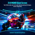 Gawfolk 34 Inch Ultrawide Curved Gaming Monitor, 1500R Curvature 165hz UWQHD, Curved Computer Screen with FreeSync, - Image 3
