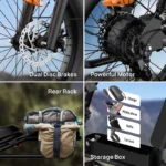 URLIFE T2 Adult 20-inch E-bike All-Terrain Fat Tire E-Mountain Bike 250W 48V 15.6Ah Battery Electric Bicycle - Image 17