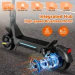 Dual 1000W Black Electric Scooter 50km/h High Speed 70KM Long Range 10" Off-Road Tire Foldable E-Mountain Scooter 48V 18.2AH APP - Image 3
