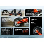 JOYOR T10 Adult Foldable Escooter 1000W*2 Motor Electric Scooter 60V18AH Battery 10 Inch off-road tire E-Mountain Scooter - Image 9