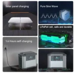 Outdoor Big Size Backup Lifepo4 Battery Emergency Lithium Cell UPS Camping Solar Generator 1500w Portable Power Station - Image 2